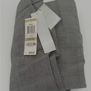 Charter Club Tangier Charcoal Plaid Pants NWT